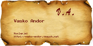 Vasko Andor névjegykártya